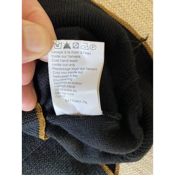 SONIA RYKIEL Womens 99% Wool Sweater Dress Black Long Sleeve Tie Waist S - Picture 15 of 16